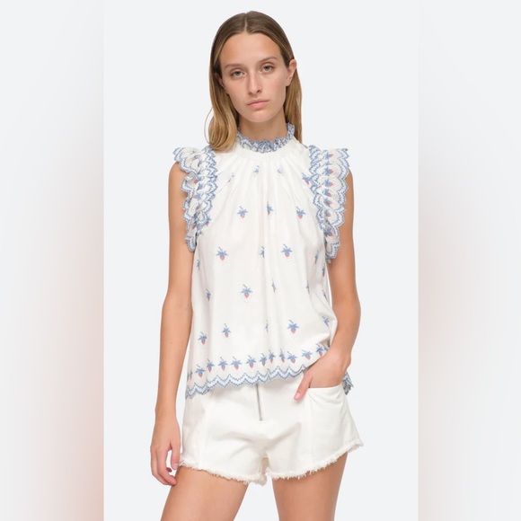 NWT Sea New York Renee Embroidered Strawberry Tank Top - Picture 5 of 8